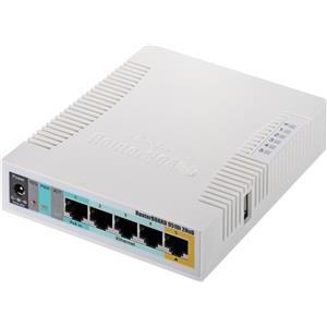 Router MikroTik RB951Ui-2HnD RouterBOARD, 600Mhz CPU, 128MB RAM, 5×LAN, 2.4Ghz 802b/g/n integrirana antena, plastično kućište, PSU, RouterOS L4