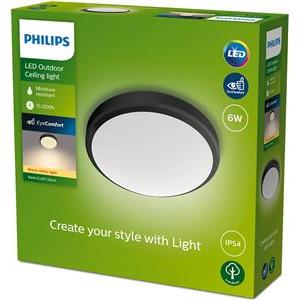 Philips Doris Ceiling 6W 27K Black IP54 HV