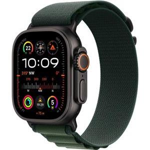 Apple Watch Ultra 2 GPS + Cellular 49mm Black Titanium Case with Dark Green Alpine Loop - Medium