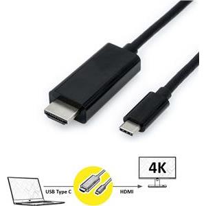 Roline VALUE USB3.1 USB-C - HDMI kabel, M/M, 1.0m