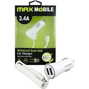 MAXMOBILE AUTO ADAPTER USB DUO CC-D016 3.4A + MICRO USB bijeli