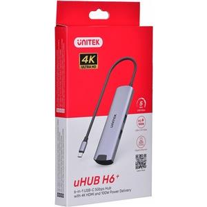 Unitek H1112F active HUB USB-C 5 Gbps, HDMI RJ-45 PD 100 W