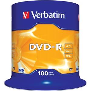 DVD-R Verbatim Matt Silver, Kapacitet 4.7GB, 100 komada, Brzina 16×