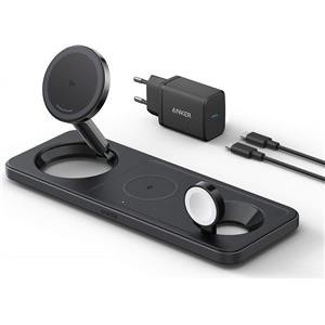 MAGGO 15W 3-IN-1 HORIZONTAL MAGNETIC STATION BLACK