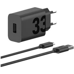 Motorola TurboPower Wall Charger 33W USB-C, 1m C-C cable, Black