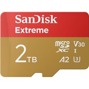 SanDisk 2TB Extreme microSDXC UHS-I with adapter up to 240MB/s, C10, U3, V30, 4K, 5K, A2, Micro SD card