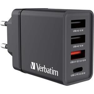 Verbatim zidni punjač 30W, 3×USB-A/1×USB-C