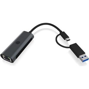 Icybox IB-LAN301-C3 USB-A and USB-C network card/adapter to 2.5 Gbit Ethernet