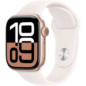 APPLE Watch Series 10 GPS 42mm Rose Gold Aluminium Case with Plum Sport Loop