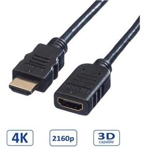 Roline VALUE HDMI produžni kabel sa mrežom, HDMI M - HDMI F, 1.5m