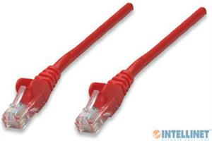 Kabel mrežni Intellinet, Cat6, U/UTP, RJ45-M/RJ45-M, 3.0 m, crveni