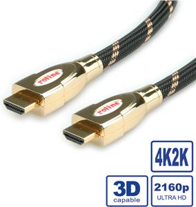 Roline GOLD HDMI Ultra HD kabel sa mrežom, HDMI M - HDMI M, 1.0m, 11.04.5690