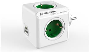 PowerCube razdjelna utičnica sa USB priključkom, zelena