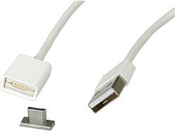 Roline USB2.0 magnetski kabel TIP A(M) na Micro B(M), bijeli, 1.0m