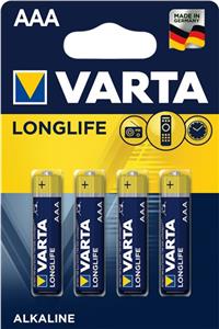 Baterija alkalna 1,5V AAA Longlife pk4 Varta LR03 blister