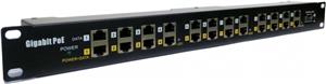 MaxLink Gigabit 12-port passive POE injector panel - shielded