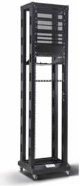 NaviaTec 19" 4 Post Open Frame Rack, 42U Black