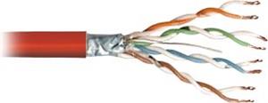 Transmedia SFTP-Cable, Stranded Wire, CAT5e. red, on spool, 100 m