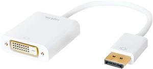 Adapter DisplayPort M -> DVI (24+1) Ž, 1080p, na kabelu, bijeli