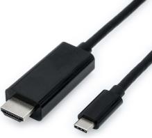 Roline VALUE USB-C - HDMI kabel, M/M, 2.0m, crni