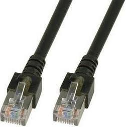 SF/UTP prespojni kabel Cat.5e PVC CCA AWG26, crni, 1,0 m