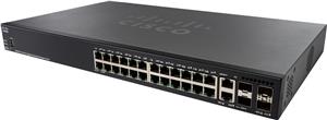 Cisco SG350X-24P Managed, L3, Gigabit Ethernet (10/100/1000), Power over Ethernet (PoE), rack-mount, 1U 