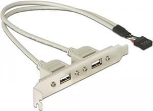  Bracket DELOCK, 2x USB 2.0-A (Ž)