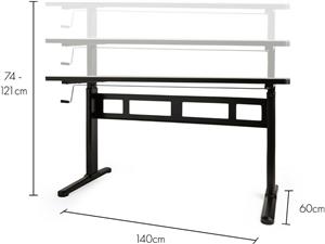 VonHaus adjustable Sit & Stand workbench black