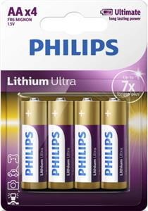 PHILIPS BATTERY AA - LITHIUM ULTRA BLISTER 4 PCS (LR6)