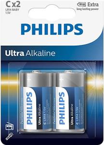 PHILIPS BATTERY C - ULTRA ALKALINE 2 PCS (R14)