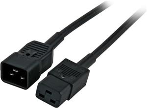 Kabel za napajanje, IEC320 C19 Ž ravni -> C20 M ravni 1,0m, crni