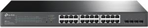 TP-Link JetStream 24-port Gigabit L2 PoE+ Smart preklopnik (Switch), 24×10/100/1000M RJ45 port, 4×Gbit SFP, 802.3at/af, 19" 1U rack mount (250W)