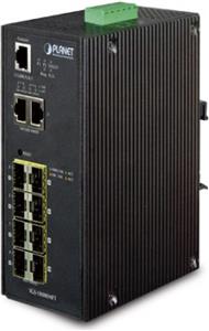 Planet Industrial 10-Port (8x 100 1000 SFP slots 2x RJ45 GbE) Managed Switch (-40~75C)
