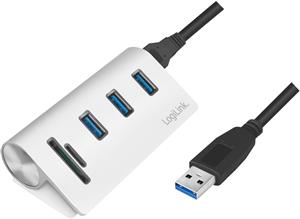 LogiLink USB 3.0 3-Port Hub with Card Reader - hub - 3 ports