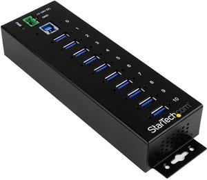 StarTech.com 10 Port USB 3.0 Hub - Industrial Grade - ESD/Surge Protection - Powered & Mountable USB Expander Hub (ST1030USBM) - hub - 10 ports