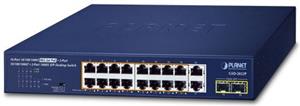 Planet 16-Port 10 100 1000T 802.3at PoE 2-Port 10 100 1000T 2-Port 1000X SFP Desktop Rackmount Switch