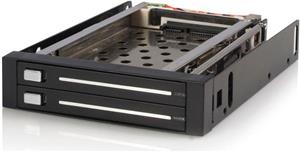 2 Drive 2.5in Trayless Hot Swap SATA Mobile Rack Backplane - Dual Drive SATA Mobile Rack Enclosure for 3.5 HDD (HSB220SAT25B) - storage bay adapter