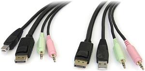 StarTech.com 6ft 4-in-1 USB DisplayPort® KVM Switch Cable w/ Audio & Microphone (DP4N1USB6) - video / USB / audio cable - 1.8 m