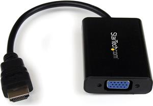 StarTech.com HDMI to VGA Video Adapter Converter with Audio for Desktop PC / Laptop / Ultrabook - 1920x1080 - video interface converter - HDMI / VGA / audio - 25 cm