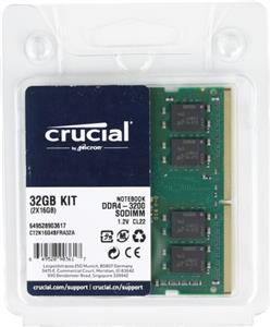 Crucial 32GB DDR4 Kit SO-DIMM CT2K16G4SFRA32A 3200, (16GBx2)