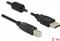 Kabel DELOCK, USB 2.0, USB-A (M) na USB-B (M), 2.0 m (za printer)