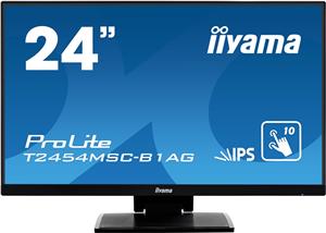 24"/60,5cm (1920x1080) iiyama ProLite T2454MSC-B1AG 16:9 5ms Touchscreen VGA USB HDMI VESA Speaker Full HD Black