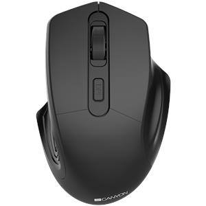 CANYON 2.4GHz Wireless Optical Mouse with 4 buttons, DPI 800/1200/1600, Black, 115*77*38mm, 0.064kg