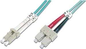 Fiber Optic Patch Cord, Duplex, LC/SC MultiMode, OM3, 50/125µ", 5.0m