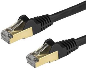 StarTech.com 3 m CAT6a Ethernet Cable - 10 Gigabit Category 6a Shielded Snagless RJ45 100W PoE Patch Cord - 10GbE Black UL/TIA Certified - patch cable - 3 m - black