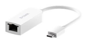 D-Link USB-C to 2.5G Ethernet Adapter DUB-E250, Wired, USB Type-C, Ethernet, 2500 Mbit/s, White