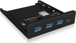 Icy Box IB-HUB1418-i3 Frontpanel mit USB 3.0 Type-C und Type-A Hub