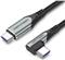 Vention USB 2.0 C Male Right Angle to C Male 5A Cable 1M Gra