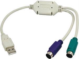 Konverter USB 1.1 A M -> 2xPS/2 Ž, na kabelu 0,15m