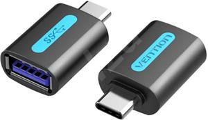 Vention USB-C Male to USB 3.0 Female OTG Adapter Black PVC Type